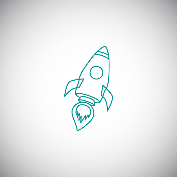 rocket flat icon - Vektor, kép