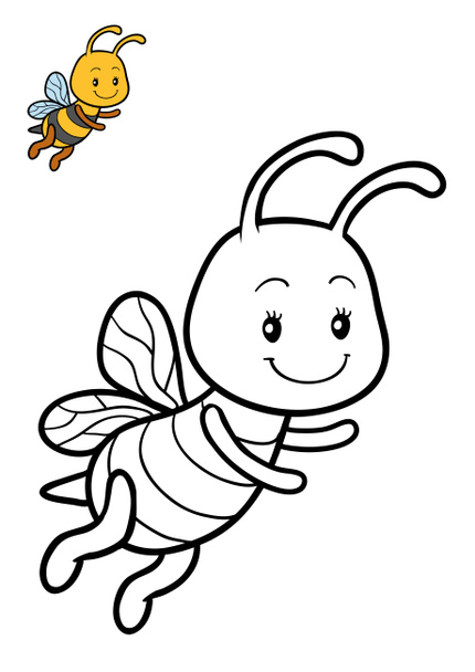 Coloring book, Bee - Photo, Image
