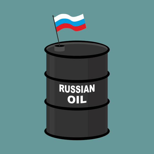 Russian Barrel oil. Russia petroleum. Business illustration - Vektor, obrázek
