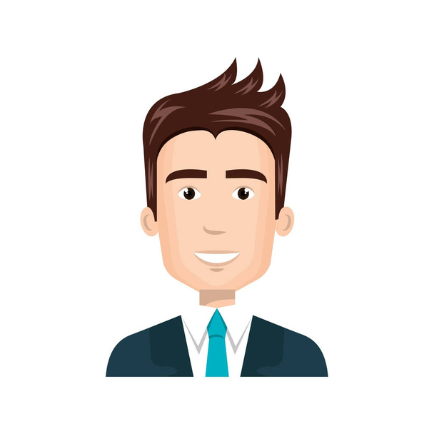 biznesmen charakter avatar ikona - Wektor, obraz