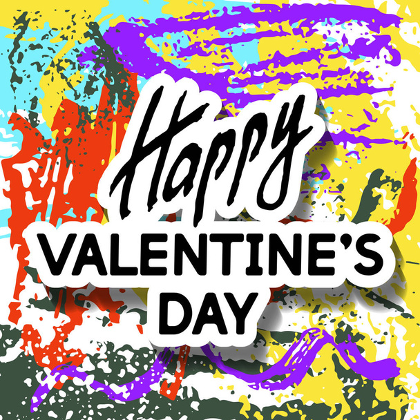 Happy Valentine's Day Unusual Fun Congratulation Card  - Vector, Image