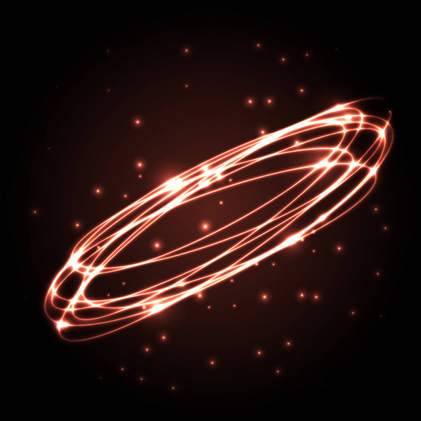 Abstract oranje plasma achtergrond met ovalen - Vector, afbeelding