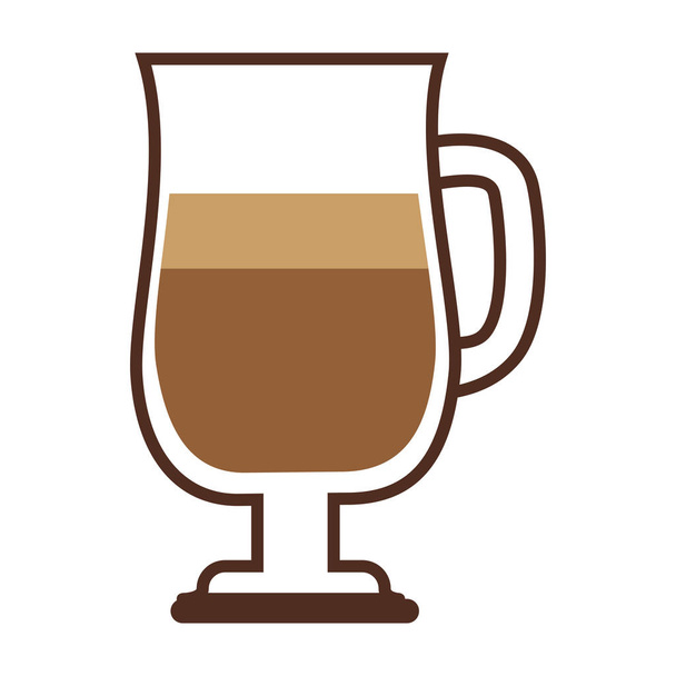 colorful glass cup of coffee with handle - Vector, Image