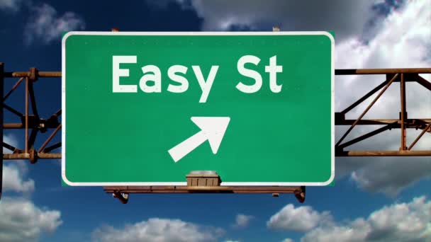 Easy Street Road Sign Concepto de fondo
 - Metraje, vídeo