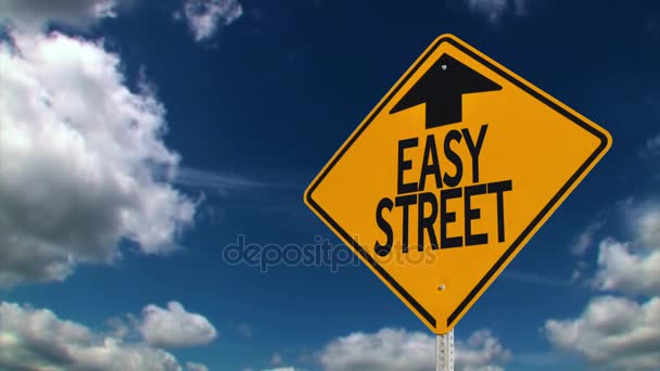 イージー ストリート道路標識背景コンセプト - 映像、動画