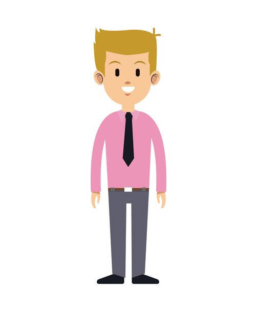 cute man necktie pink shirt attractive - Vector, Image