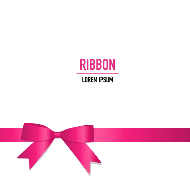 Shiny pink ribbon. Vector illustration. - Vector, Image