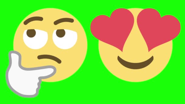 Two Emoticons for Skeptical and Love Emotions - Footage, Video