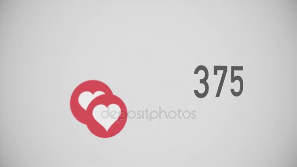 Closeup teller van houdt wordt opgebouwd met hart - Video