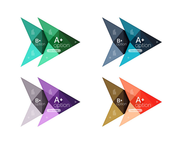 Kleurrijke pijl optie infographics banners, zakelijke geometrische sjablonen - Vector, afbeelding