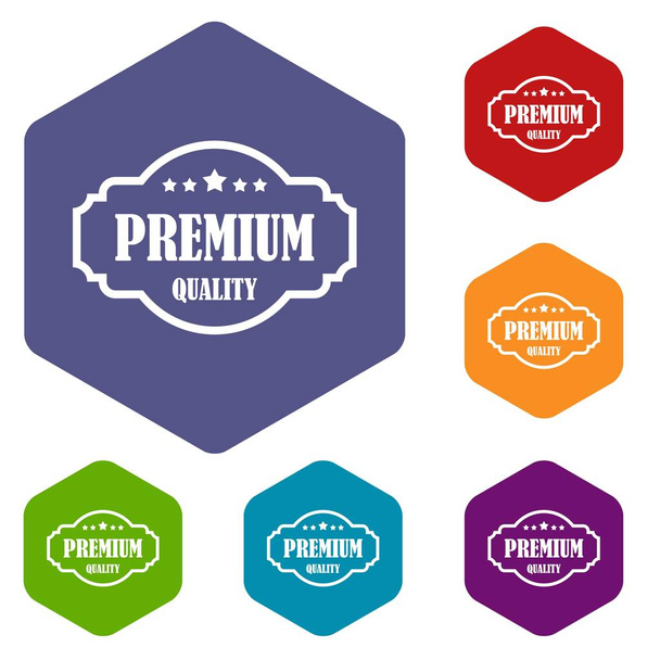 Premium quality label icons set - Vector, imagen