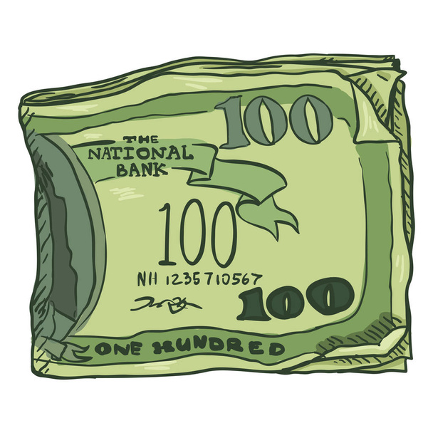 Cartoon Bundle of Money - Vector, Image