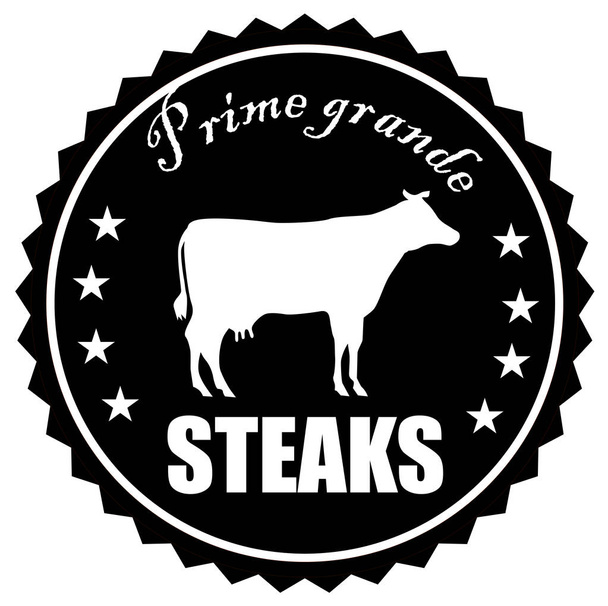 Vintage styl prvotřídní steaky razítko - Vektor, obrázek