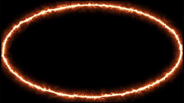 Marco completo de la elipse de fuego sobre fondo oscuro (4 K
 ) - Metraje, vídeo
