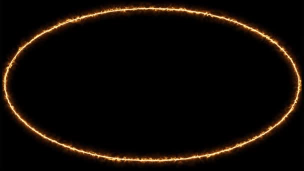 Marco de elipse eléctrico amarillo sobre fondo oscuro (4 K
 ) - Imágenes, Vídeo