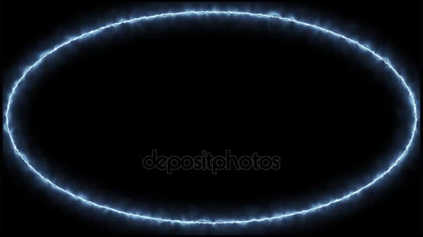 Blauwe elektrische ellips frame op donkere achtergrond (4 K ) - Video