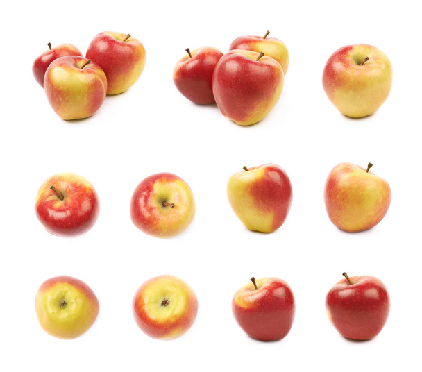 Ripe red and golden jonagold apple set - Foto, afbeelding