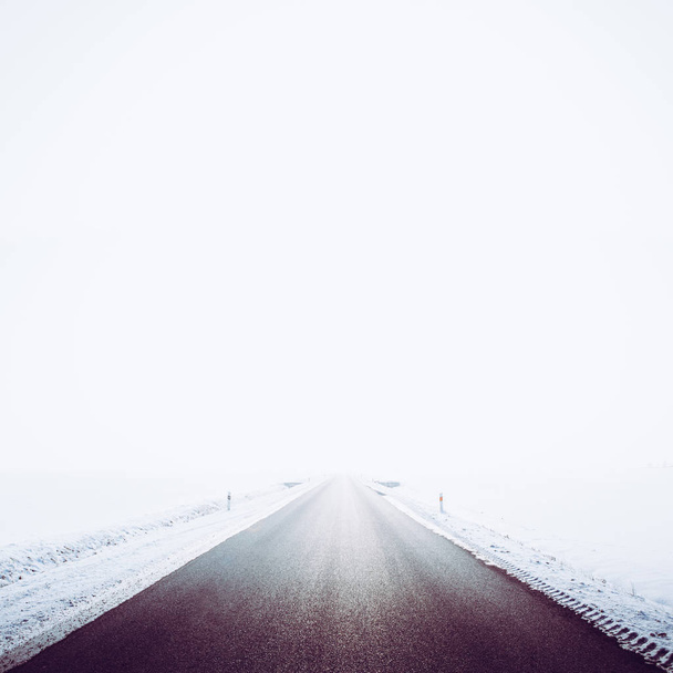 romance winter frozen road - Фото, изображение