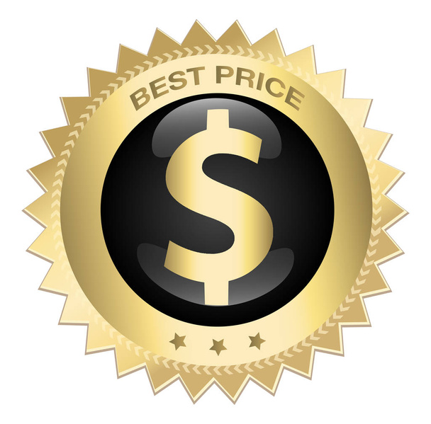 Найкраща цінова печатка або значок з символом долара
 - Вектор, зображення