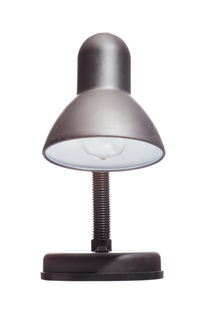 metalic black table lamp isolated on white background - Фото, изображение