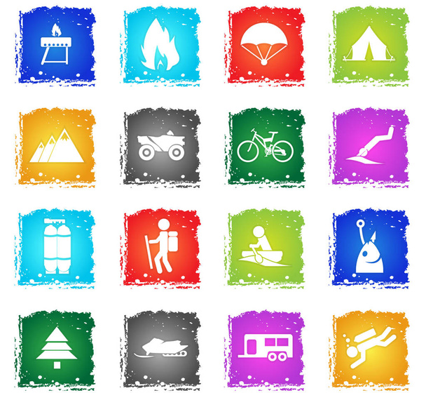 conjunto de ícone de recreação ativa
 - Vetor, Imagem