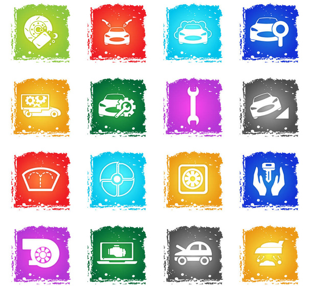 coche tienda icono conjunto
 - Vector, imagen