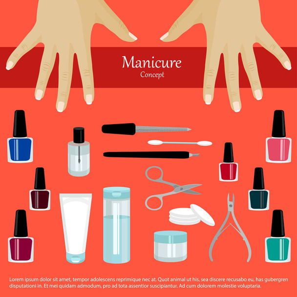Professionele manicure poster in vlakke stijl. - Vector, afbeelding