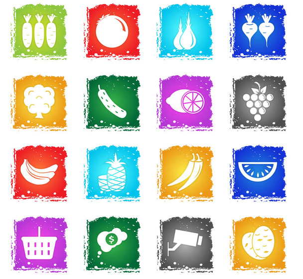 grocery store icon set - Vector, imagen