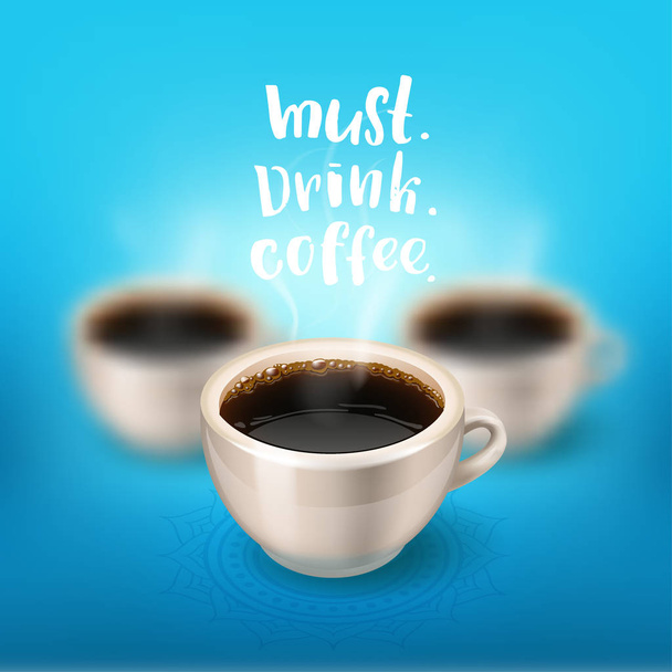 morning cup of coffee. Menu for restaurant, cafe, bar.  - Vector, Image
