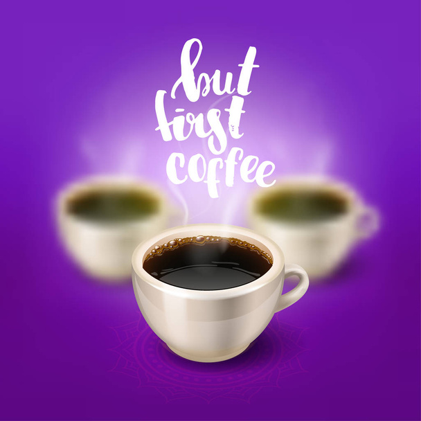 morning cup of coffee. Menu for restaurant, cafe, bar.  - Vector, Image