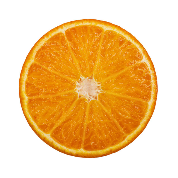 Round cut Mandarin isolated on white background - Photo, Image