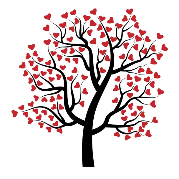 tree with hearts - Vektor, kép