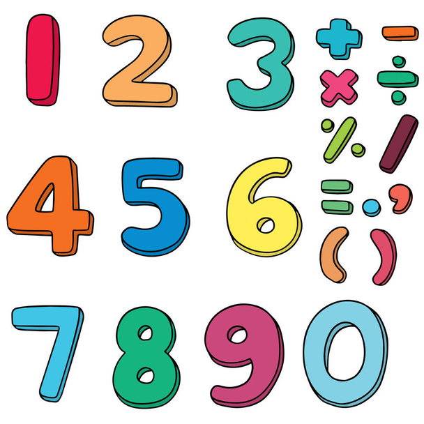 vector set of number - Вектор,изображение