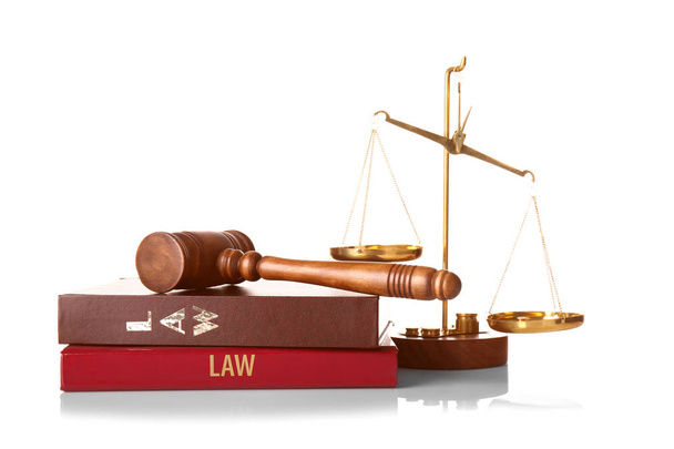 Judge gavel, scales and books  - Photo, Image