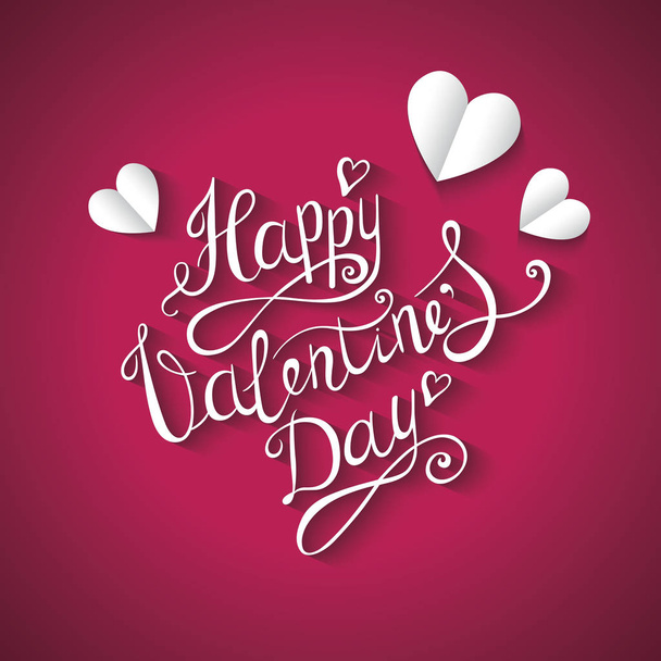 Valentines day background. Hand Drawing Vector Lettering design. - Vecteur, image