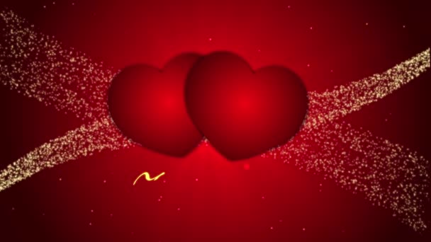 Nagrania "Kocham cię" z serca na czerwonym tle - Materiał filmowy, wideo