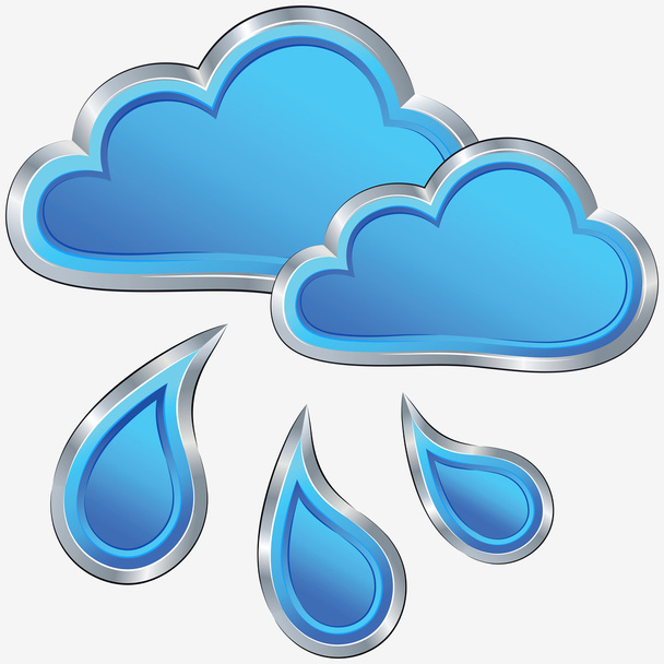 Vector icon of rainy weather - Vector, Imagen