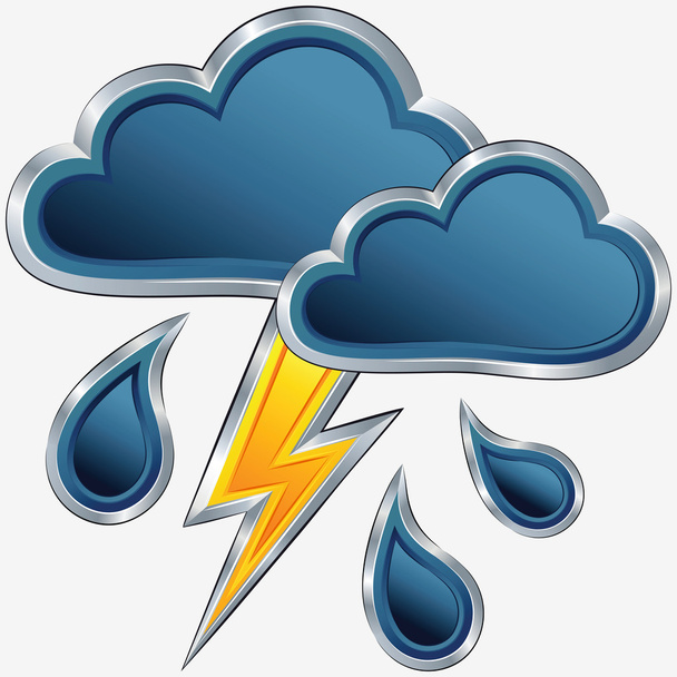 Vector weather icon with a storm weather - Vector, Imagen