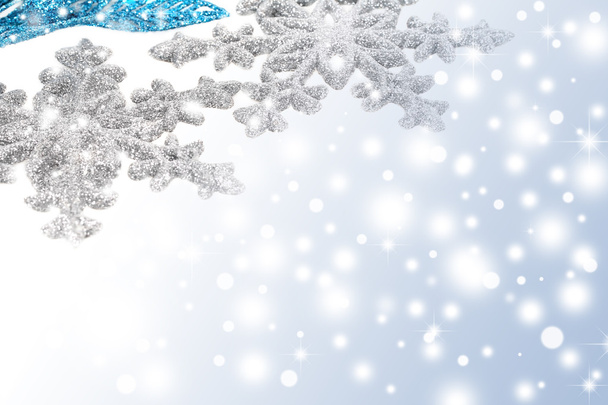 silberne Schneeflocken Hintergrund - Foto, Bild