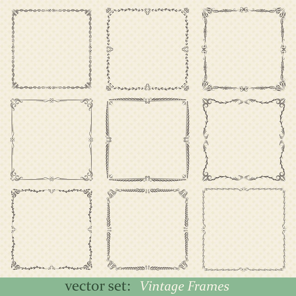 Vector set of vintage frames - Vector, afbeelding