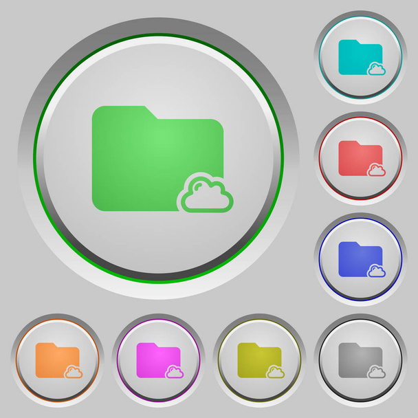 Cloud folder push buttons - Vector, Image