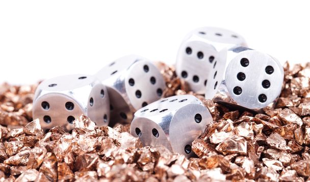 Metal dice - Foto, afbeelding