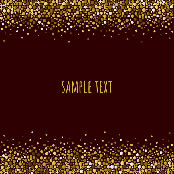 Dotted pattern with space for text. Brown dots of various size on the dark-brown background. - Vettoriali, immagini