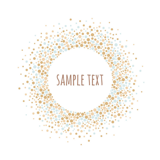 Round dotted frame with space for text. Frame spots or dots of various size. - Vector, afbeelding