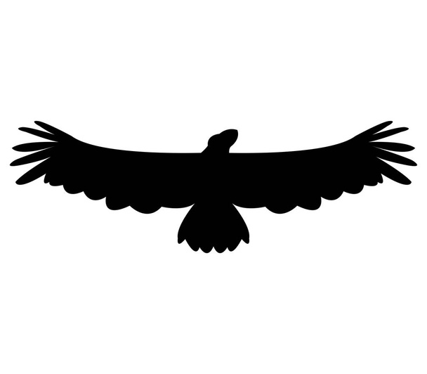 白い背景で示されている鷲のシルエット - ベクター画像