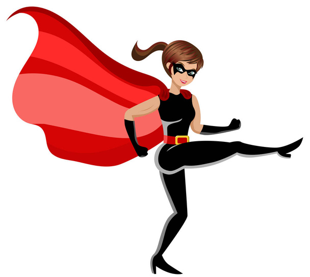 Supersankari nainen taistelee eristyksissä
 - Vektori, kuva