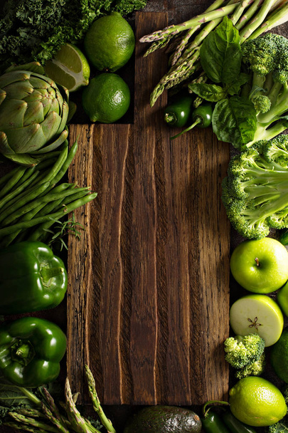 Variety of green vegetables and fruits - Fotografie, Obrázek