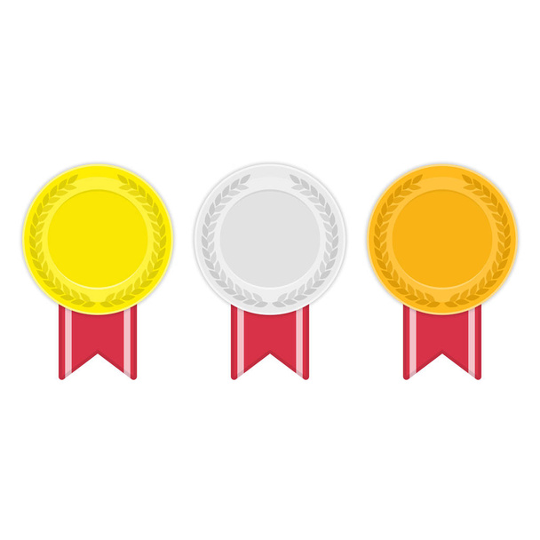 Gold silver and bronze medal icon. - Vector, Image