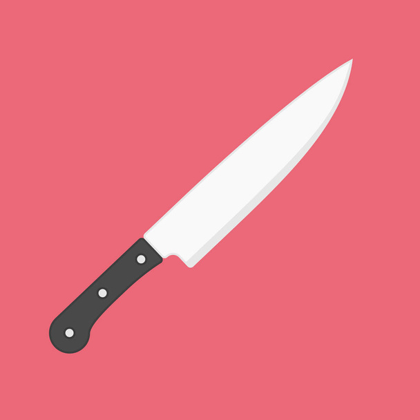 Knife icon in flat style. - Vektor, obrázek