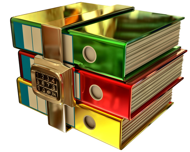 Három színes mappák elektronikus zárral - Fotó, kép